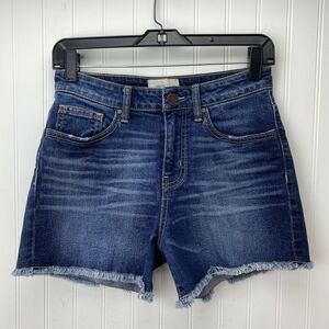 BKE High Rise Shorts Womens 26 Denim Blue Jean Shorts Distressed Fray EUC